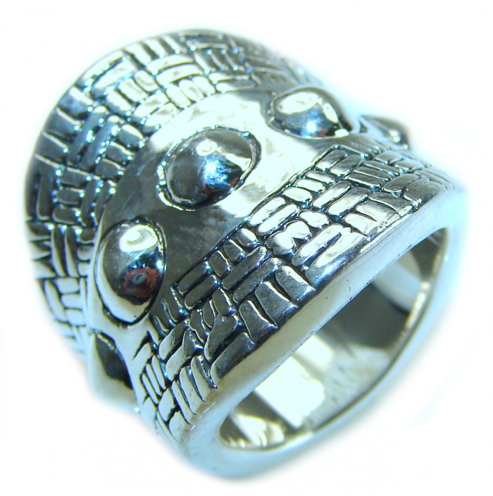 Large Bali made .925 Sterling Silver handcrafted Ring s. 5 3/4 - photo 3