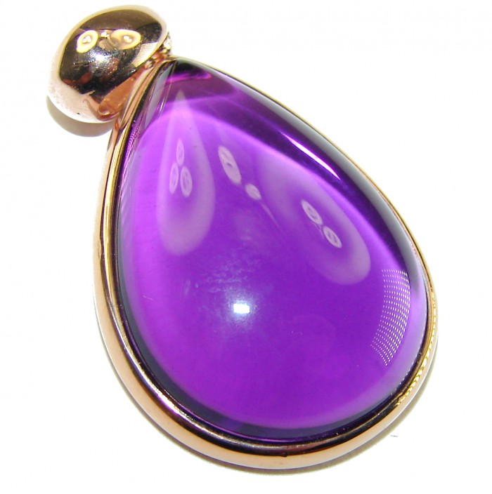 Beautiful Simplicity 17.5 carat Amethyst 14K Gold over .925 Sterling Silver handcrafted Pendant - photo 1