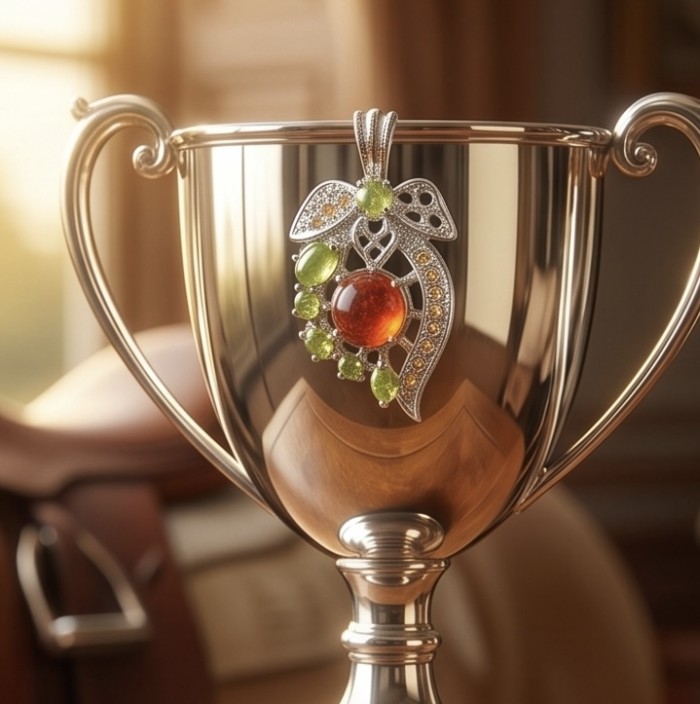 Incredible 3.8 carat Mozambique Ruby .925 Sterling Silver handcrafted pendant - Trophy with a 3.8 carat Mozambique Ruby pendant, front view.