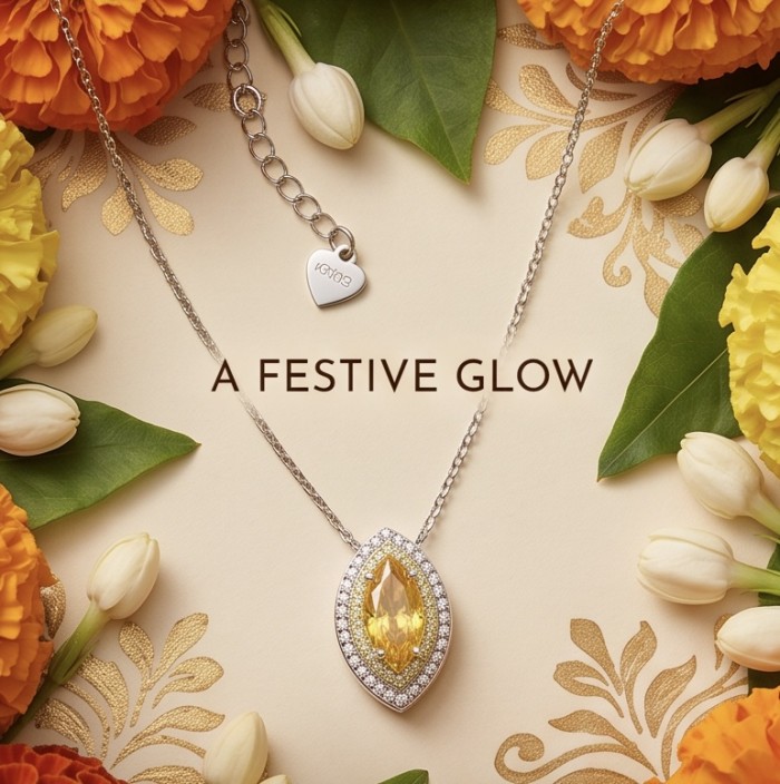 Luxurious marquise cut 10.5 carat Yellow Sapphire rhodium over .925 Sterling Silver handcrafted necklace - Luxurious marquise-cut 10.5 carat yellow sapphire necklace, front view