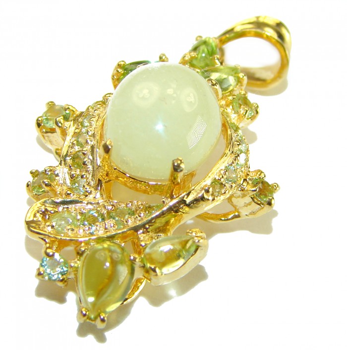 Astronomical Twilight 8.8 CTW Authentic Ethiopian Opal 18K Gold over .925 Sterling Silver handmade Pendant - photo 3