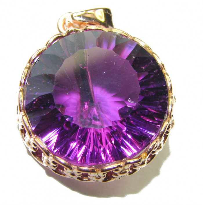 Vintage Design Amethyst 14K Gold over .925 Sterling Silver handcrafted Pendant - photo 1