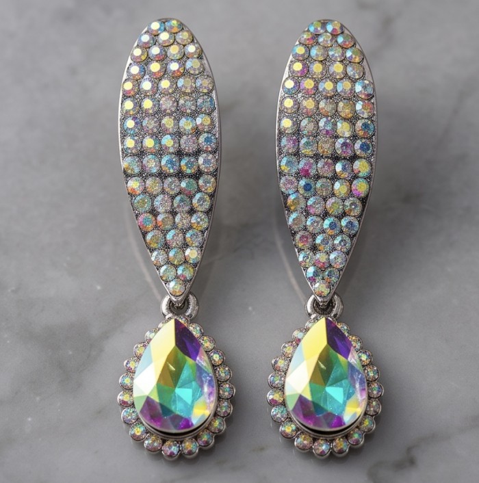 Mystic Topaz 7.5 carat Sterling Silver handmade Earrings - photo 4