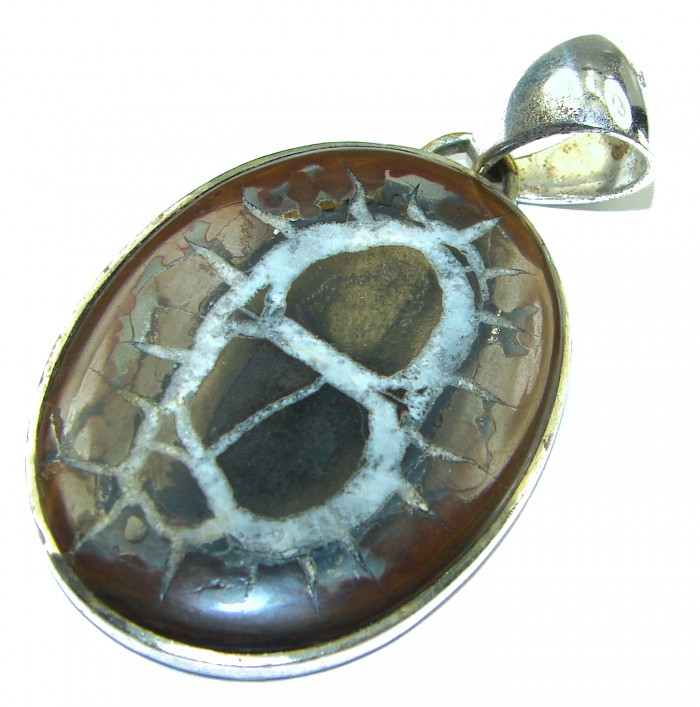 Genuine Pietriefied Wood .925 Sterling Silver handmade pendant - photo 2