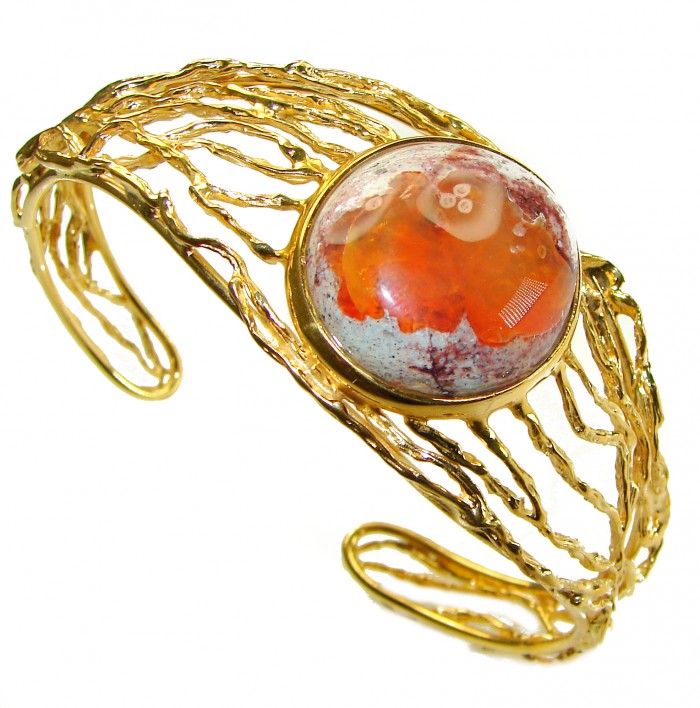 Dolce Vita Authentic Mexican Opal handmade 14K Gold over .925 Sterling Silver Bracelet / Cuff - photo 2