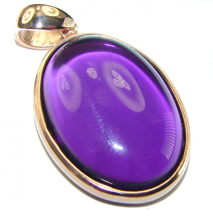 Vintage Design Amethyst 14K Gold over .925 Sterling Silver handcrafted Pendant - photo 1