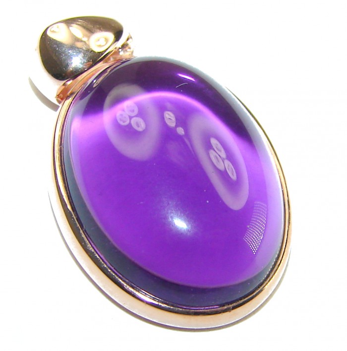 Vintage Design Amethyst 14K Gold over .925 Sterling Silver handcrafted Pendant - photo 3