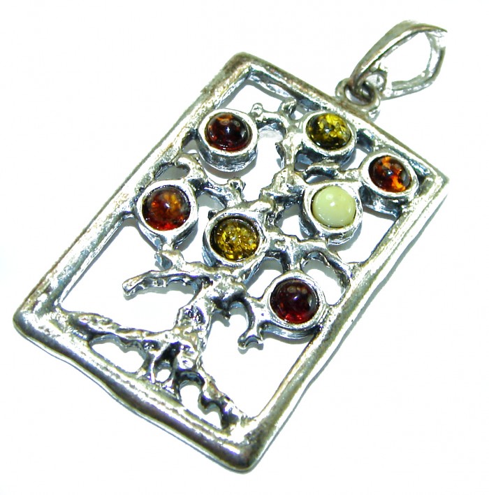 Perfect Family Tree Baltic Amber .925 Sterling Silver Pendant - photo 2