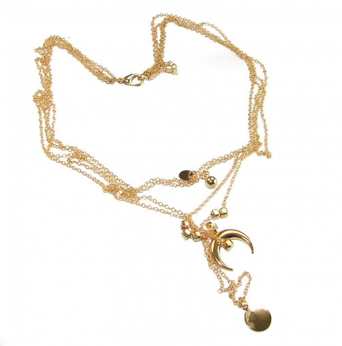 Multilayer Necklace Gold over .925 Sterling Silver handcrafted necklace - photo 2