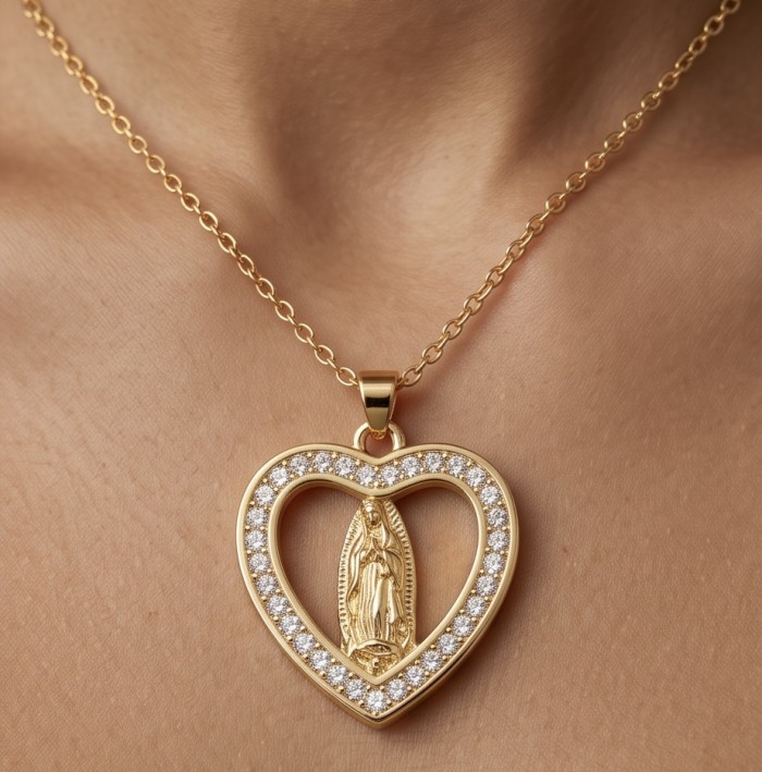 Virgin MARY Precious golden Necklace - photo 4