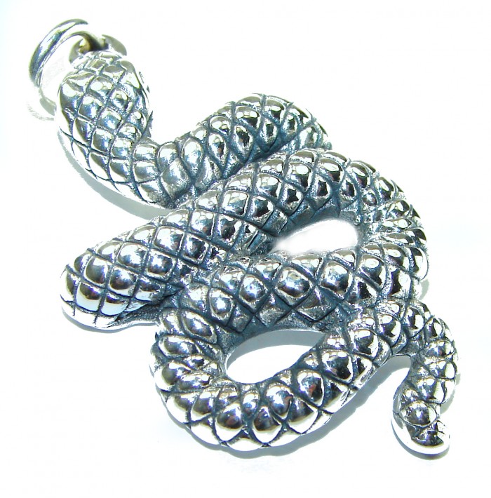 Boa Snake .925 Sterling Silver Bali made Pendant - photo 1
