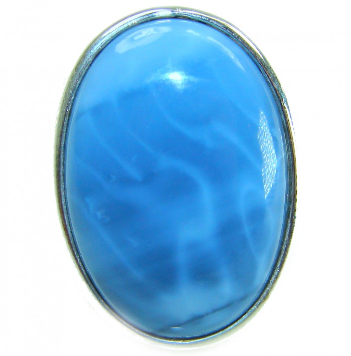 Peace 25.9 carat authentic Aquamarine .925 Sterling Silver Handcrafted Ring size 8 adjustable - Close-up of Peace 25.9 carat Aquamarine in .925 Sterling Silver setting
