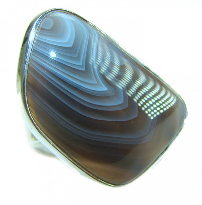 Simplicity Scentic Montana Agate .925 Sterling Silver Ring s. 8 - Close-up of Simplicity Scentic Montana Agate .925 Sterling Silver Ring