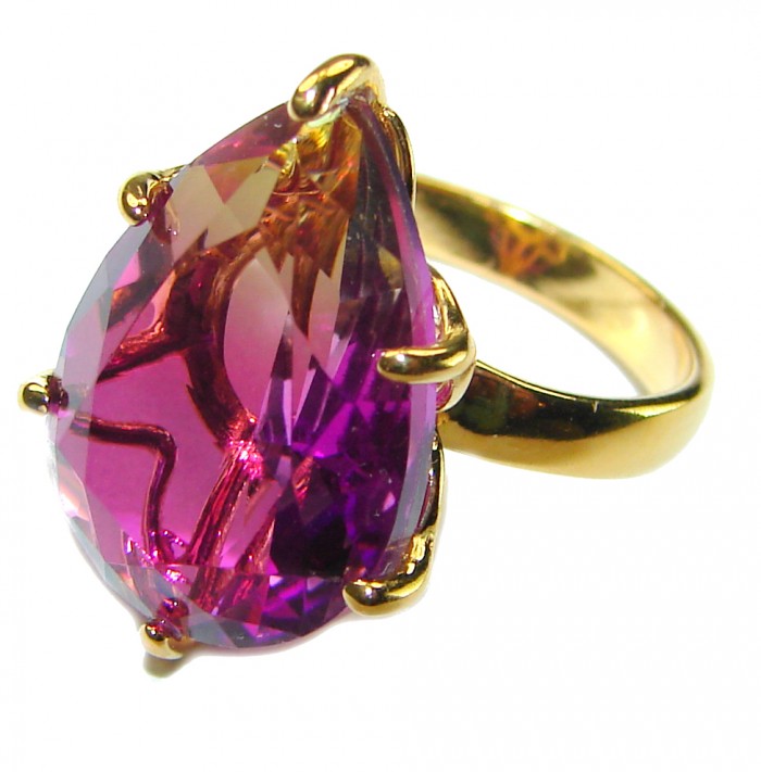 9.8 carat Brazilian Tourmaline 14K Gold over .925 Sterling Silver Perfectly handcrafted Ring s. 5 - photo 1