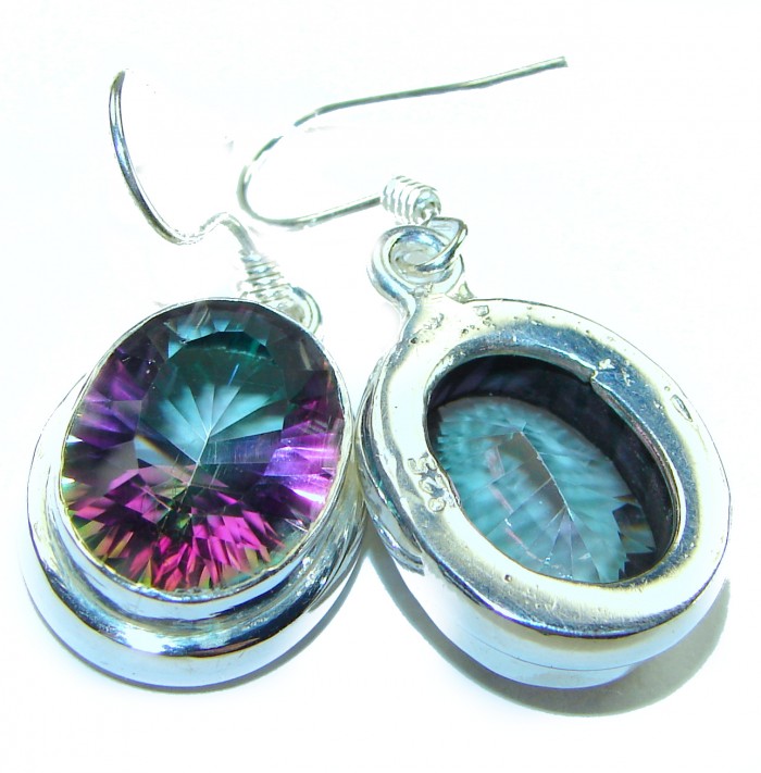 11.2 carat Mystic Topaz .925 Sterling Silver earrings - photo 1