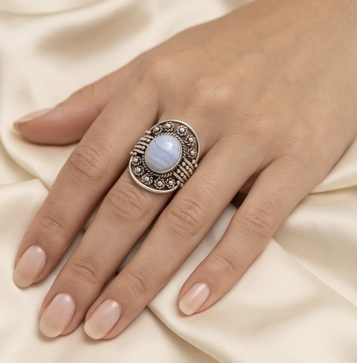 Top quality Scentic Botswana Agate .925 Sterling Silver handcrafted Ring s. 7 - photo 1