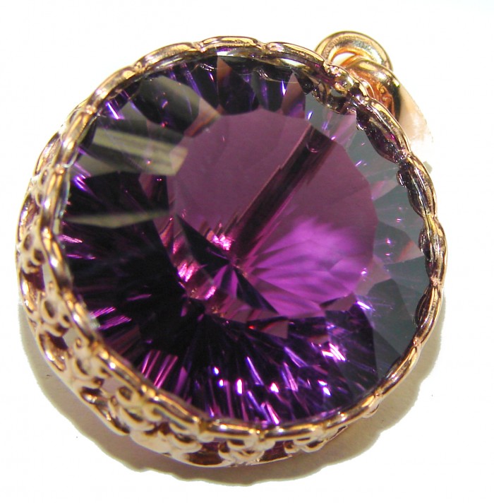 Vintage Design Amethyst 14K Gold over .925 Sterling Silver handcrafted Pendant - photo 2