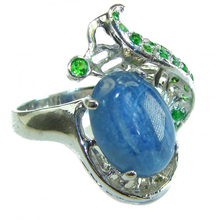 Magic Creation authentic African Kyanite .925 Sterling Silver Handcrafted Ring size 8 3/4 - photo 2