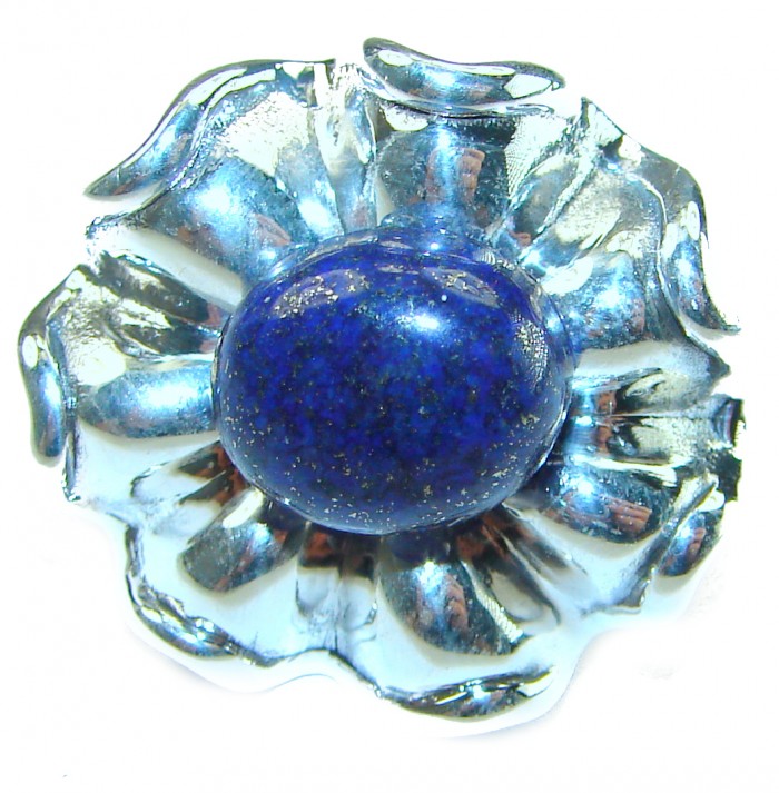 Authentic 6.5 carat LAPIS lazuli .925 Sterling Silver handcrafted Ring size 6 - photo 4