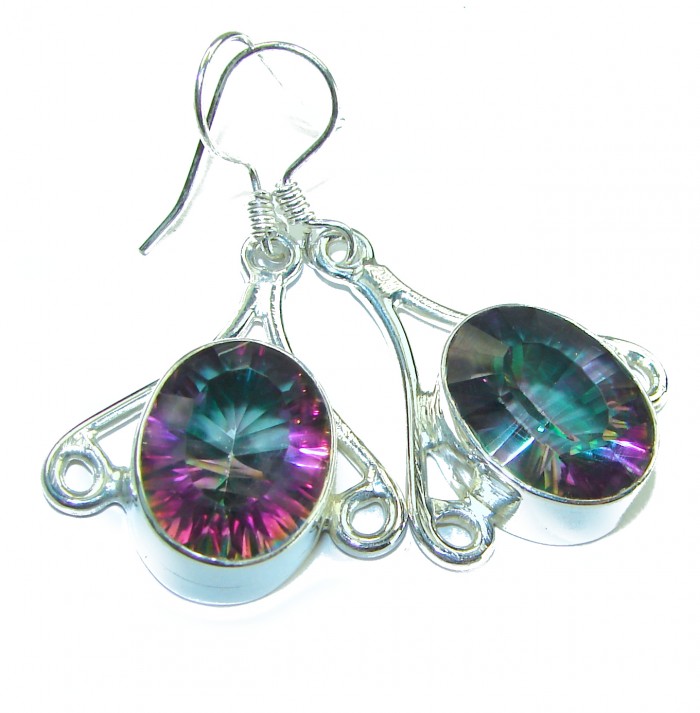 11.2 carat Mystic Topaz .925 Sterling Silver earrings - photo 3