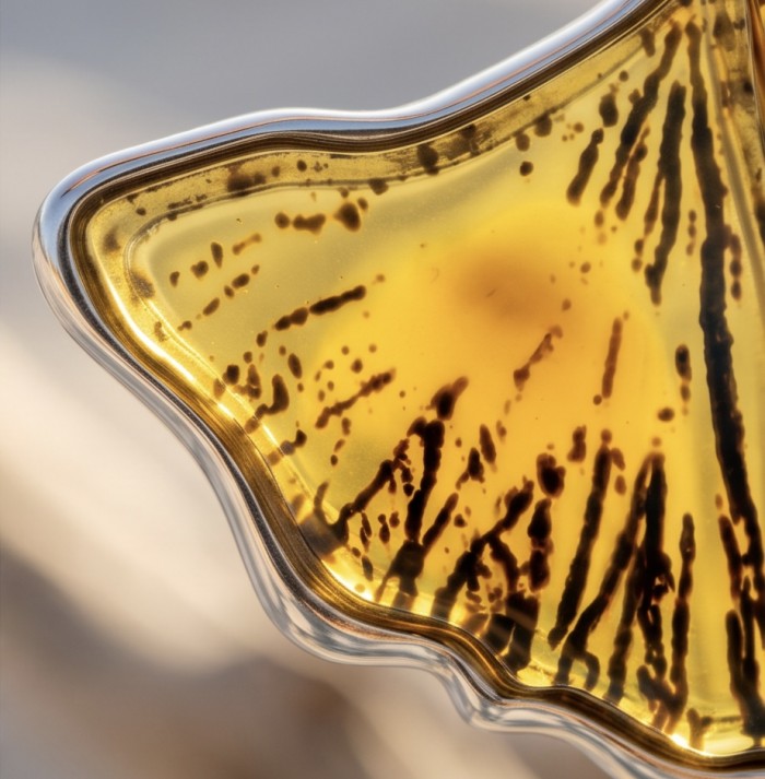 Calla Lily Prehistoric Authentic Butterscotch Baltic Amber .925 Sterling Silver beautifully handcrafted Pendant - Stone close-up of Calla Lily butterscotch Baltic amber jewelry