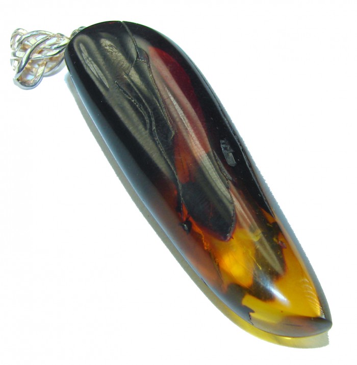 Real Beauty authentic Baltic Amber .925 Sterling Silver handcrafted pendant - photo 3