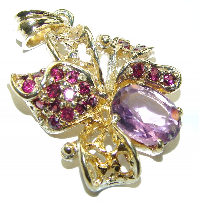 Purple Melody Amethyst .925 Sterling Silver handcrafted pendant - photo 1