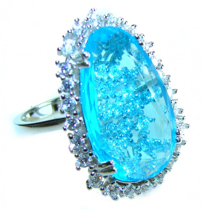 Venus- Eau Pure 14.8 carat Apatite .925 Sterling Silver Handcrafted .925 Sterling Silver Handcrafted Ring size 7 - photo 5