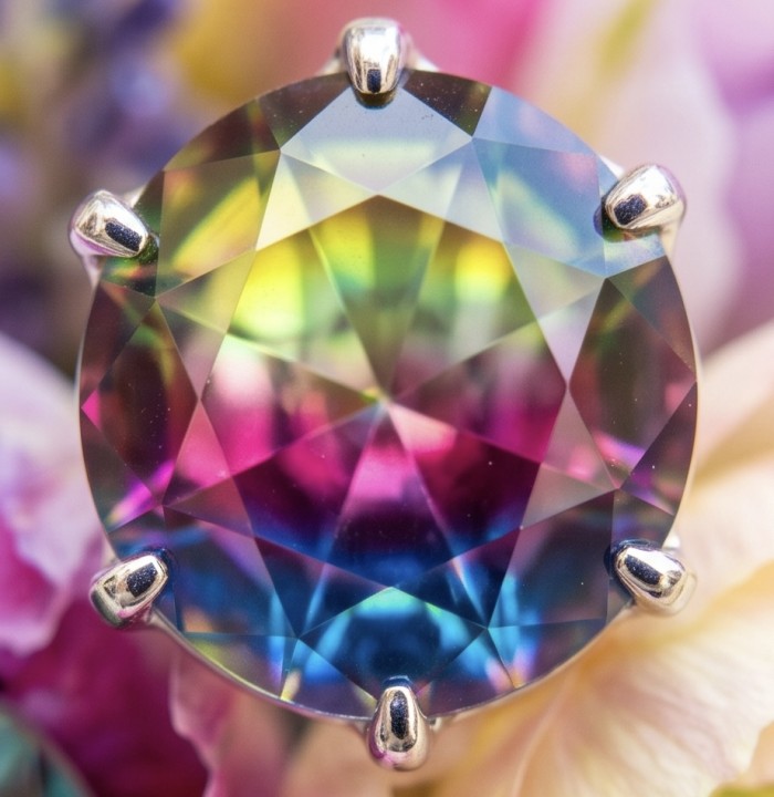Luxurious authentic 11.2 carat Brazilian Tourmaline .925 Sterling Silver handcrafted earrings - Stone close-up of luxurious 11.2 carat Brazilian tourmaline in setting.