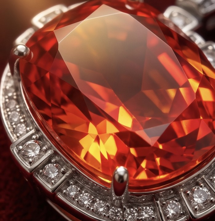 Vivid Energy 36.4 ctw Red Topaz .925 Sterling Silver handcrafted Statement Pendant - photo 3