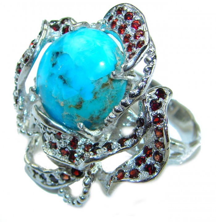 Just Perfection authentic Turquoise .925 Sterling Silver Ring size 9 - photo 1