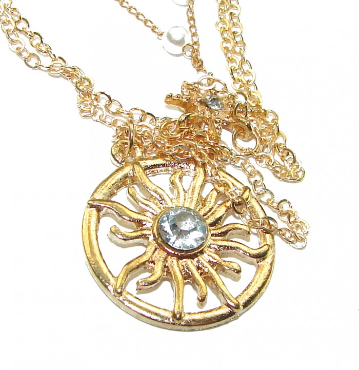 Multilayer Necklace Gold over .925 Sterling Silver handcrafted necklace - photo 1