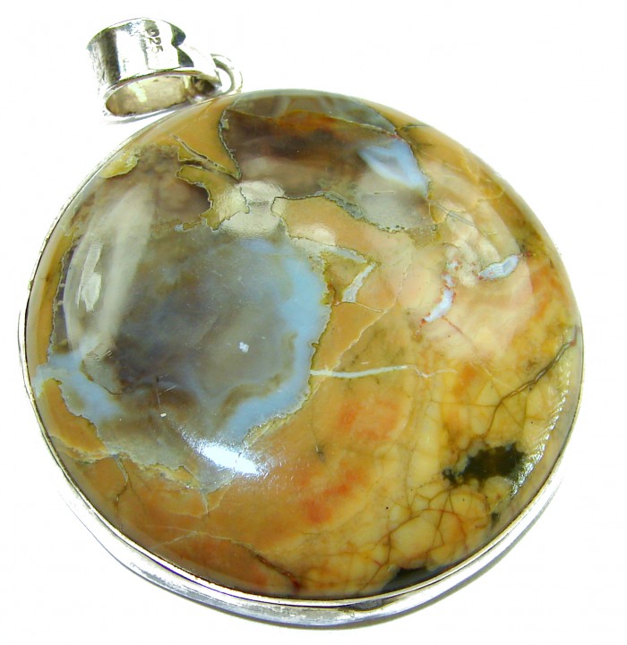 Simple Design Morrisonite .925 Sterling Silver handmade Pendant - Close-up of round Morrisonite pendant in .925 Sterling Silver setting.