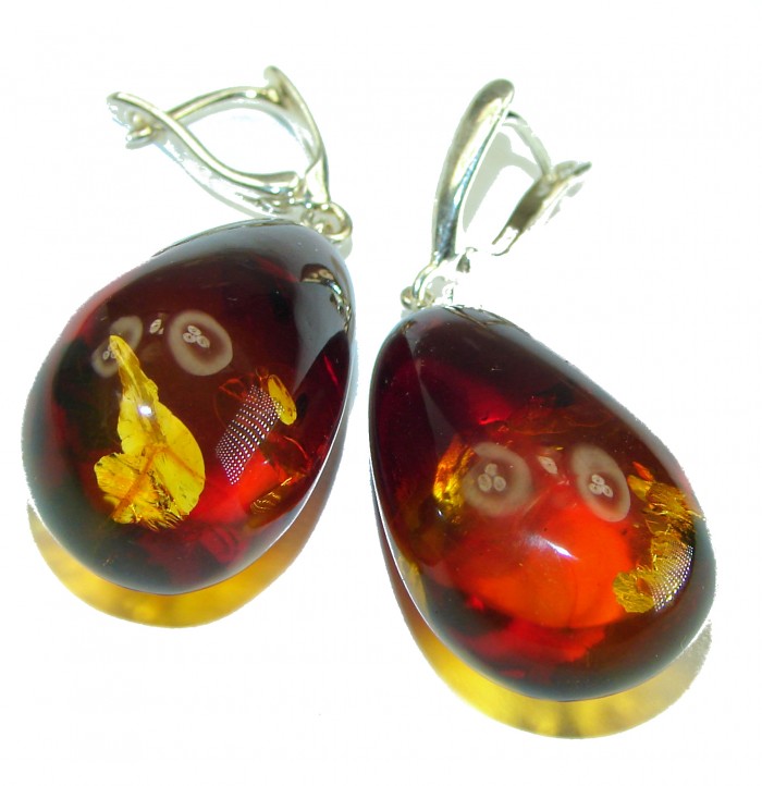 Golden Honey Drops authentic Baltic Amber .925 Sterling Silver earrings - photo 3