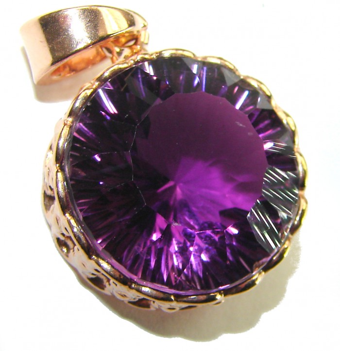 Vintage Design Amethyst 14K Gold over .925 Sterling Silver handcrafted Pendant - photo 1