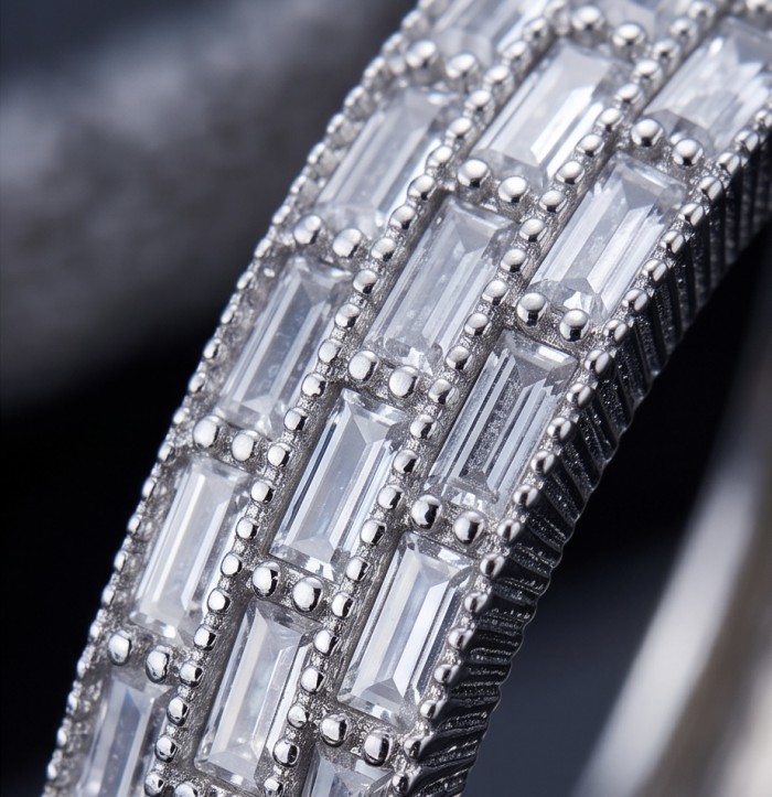 Allure Natural 10.2 carat White Topaz .925 Sterling Silver handcrafted hoop earrings - Close-up of Allure 10.2 carat white topaz in sterling silver.
