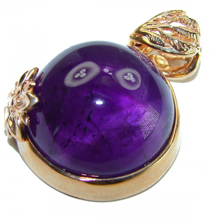Beautiful Simplicity 17.5 carat Amethyst 14K Gold over .925 Sterling Silver handcrafted Pendant - photo 2
