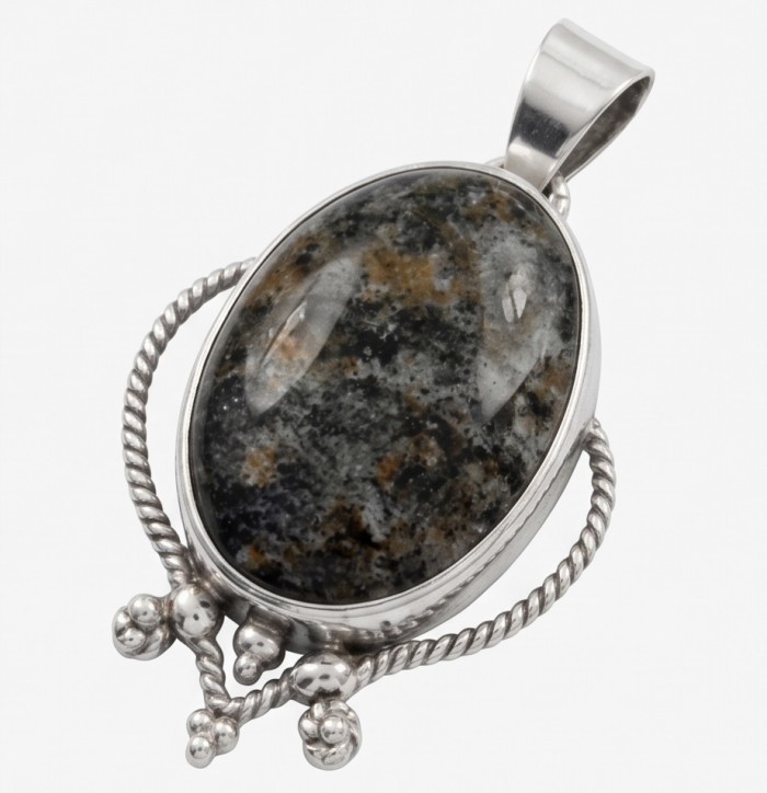 29.2 carat Botswana Agate .925 Sterling Silver handmade Large Pendant - photo 1
