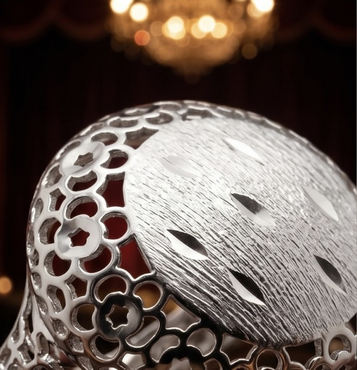 Casablanca Italy made .925 Sterling Silver brilliantly handcrafted ring s. 8 - Close-up of intricate Casablanca Italy .925 sterling silver design