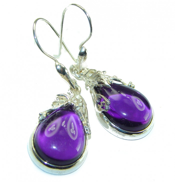 Lavender Fields Pink Amethyst .925 Sterling Silver handcrafted Statement earrings - photo 5