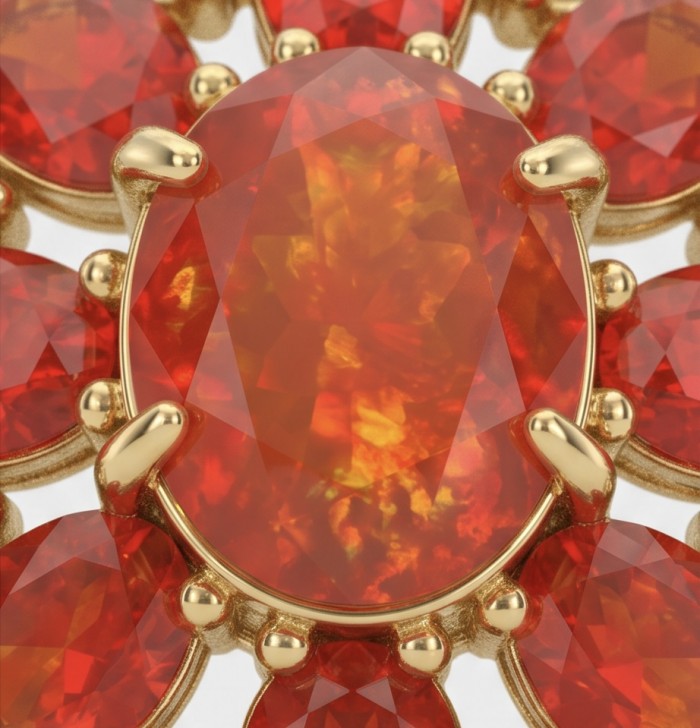 Giovanna 8.2 carat authentic Mozambique Ruby 18K Rose Gold over .925 Sterling Silver handmade Pendant - Close-up of Giovanna 8.2 carat Mozambique Ruby in 18K Rose Gold setting.