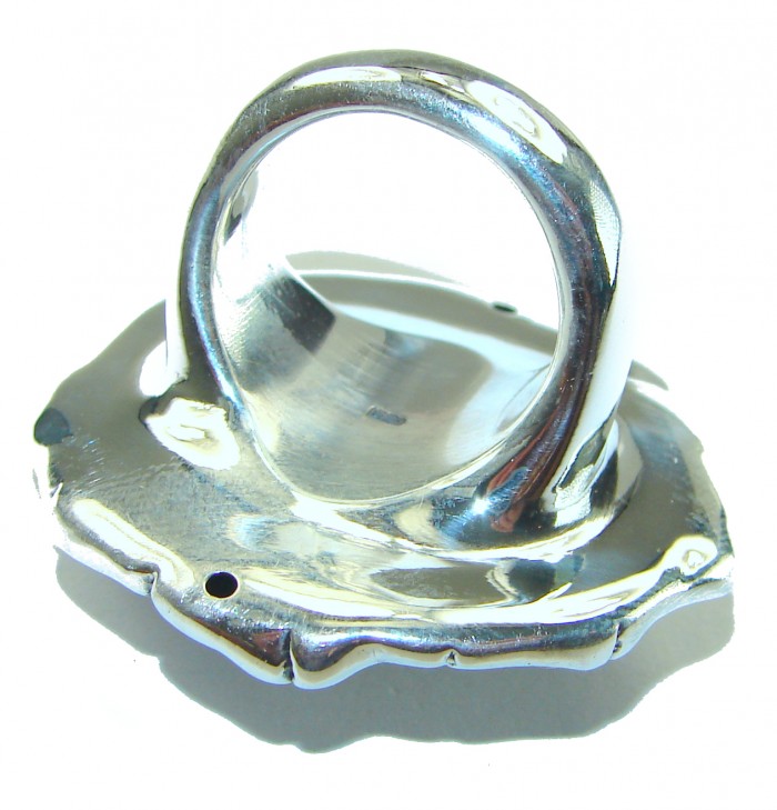 Large Italy Made Silver Sterling Silver LARGE ring s. 6 1/4 - photo 1