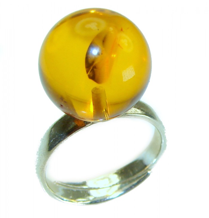 Beauty of the Sea natural Baltic Amber .925 Sterling Silver handcrafted ring; s. 5 1/4 - photo 3