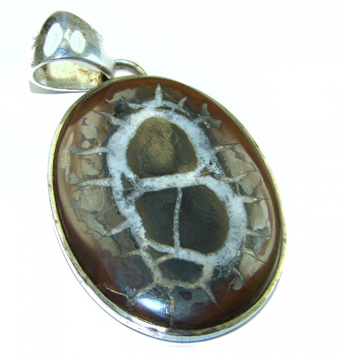 Genuine Pietriefied Wood .925 Sterling Silver handmade pendant - photo 3