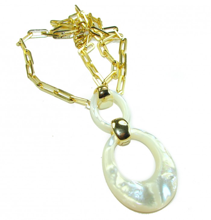 Precious White Blister Pearl 14K Gold over .925 Sterling Silver Necklace - photo 2