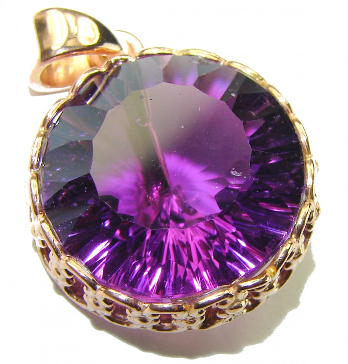 Vintage Design Amethyst 14K Gold over .925 Sterling Silver handcrafted Pendant - photo 3
