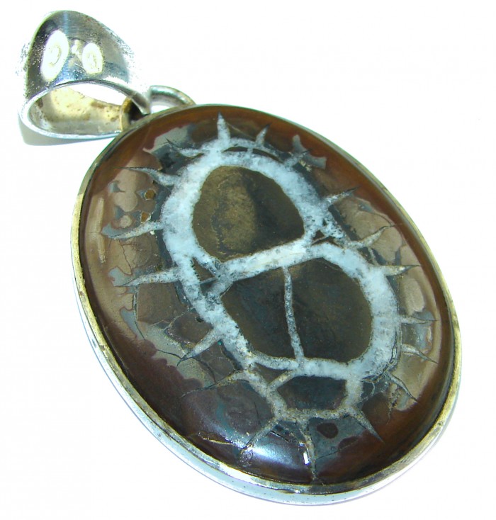Genuine Pietriefied Wood .925 Sterling Silver handmade pendant - photo 1