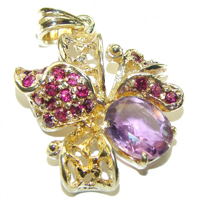 Purple Melody Amethyst .925 Sterling Silver handcrafted pendant - photo 3