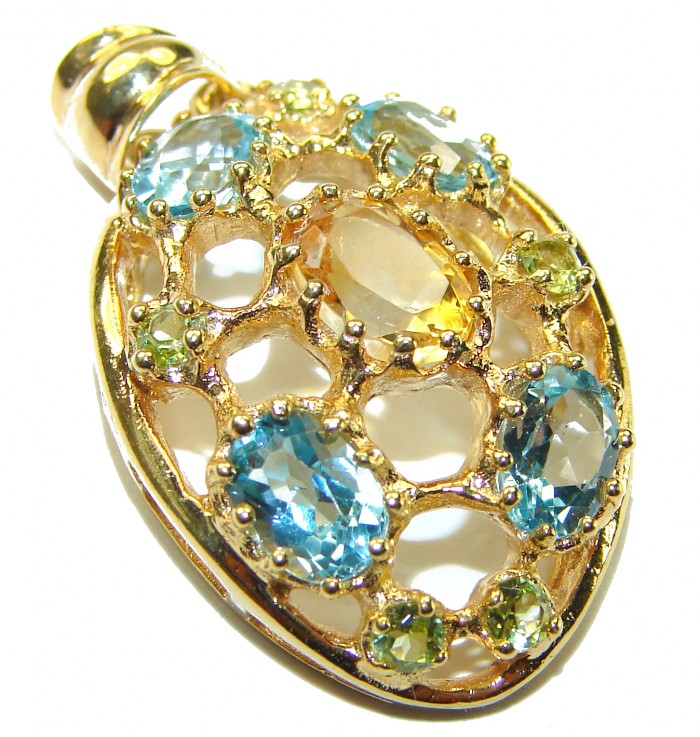 Real Beauty Citrine 18K Gold over .925 Sterling Silver handcrafted Pendant - photo 1