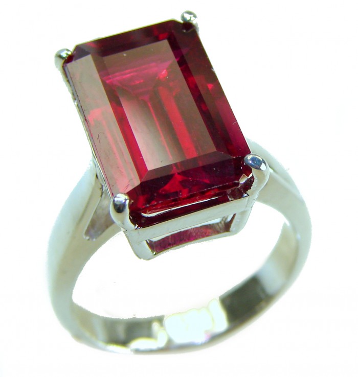 Red Extravaganza 8.5 carat Red Topaz .925 Silver handcrafted Cocktail Ring s. 7 - photo 3